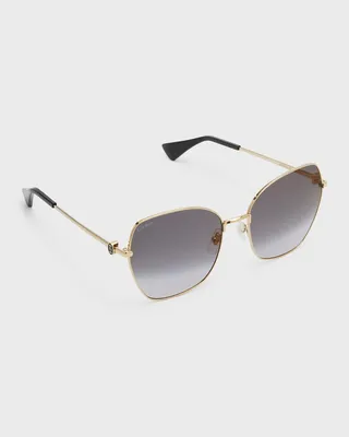 Logo Metal Butterfly Sunglasses