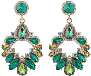 Green Hazel Statement Earrings
