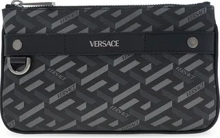 Versace La Greca Monogram Zipped Clutch Bag