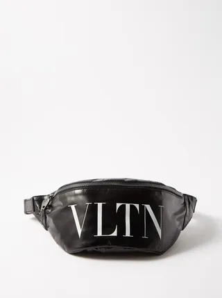 Vltn-logo Smooth Leather Belt Bag