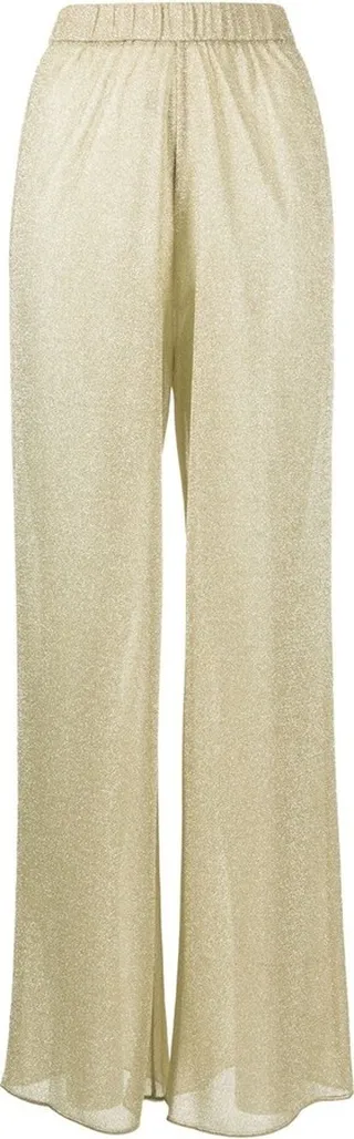 Lurex-Detail High-Waisted Trousers