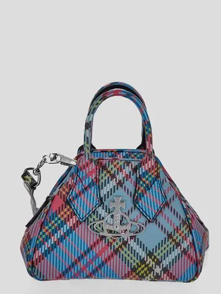 Vivienne Westwood Orb Plaque Checked Tote Bag