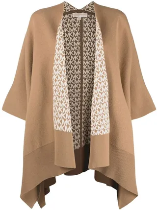 Logo-Print Knit Cape