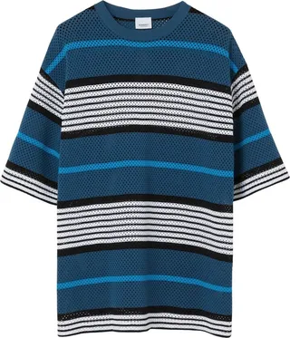 oversized-cut stripe-print T-shirt