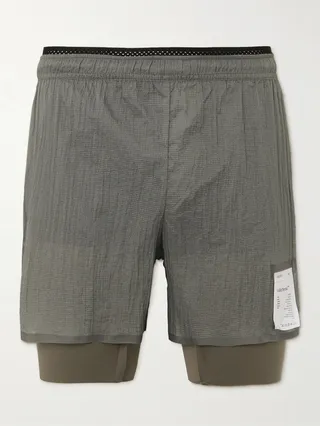 Straight-Leg Layered Ripstop CoffeeThermal™ Shorts