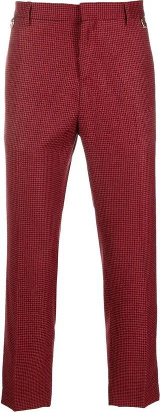 Houndstooth Straight Leg Trousers