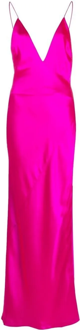 Open-Back Satin Long Dress