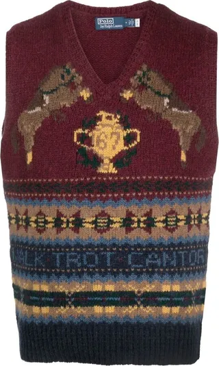 Wool-Cashmere Intarsia-Knit Vest