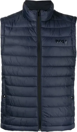 Tonal Logo-Print Quilted Gilet