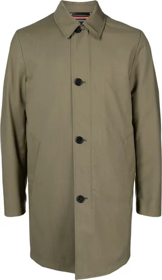 Single Breasted Wool Raincoat