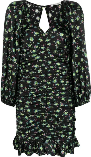 Floral-Print Ruched Dress