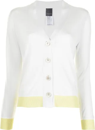 contrasting trim V-neck cardigan