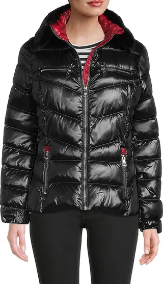 Faux Fur Collar Puffer Jacket