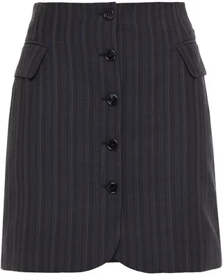 Pinstriped wool-twill mini skirt