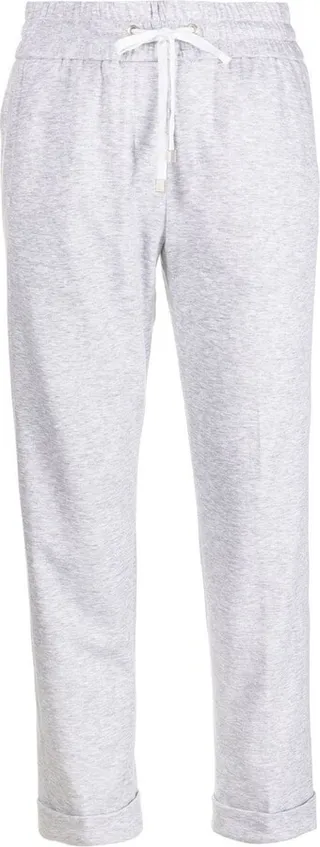 Pressed-Crease Cotton Track Pants