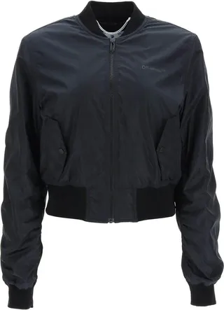 Zip-up Long-sleeved Bomber Jacket
