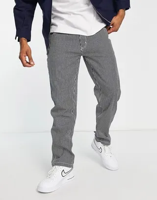 Dickies Garyville Hickory stripped jeans in blue