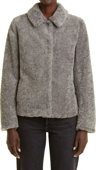 Quilted Back Faux Fur Jacket