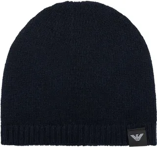 Emporio Armani Logo-Patch Knitted Beanie