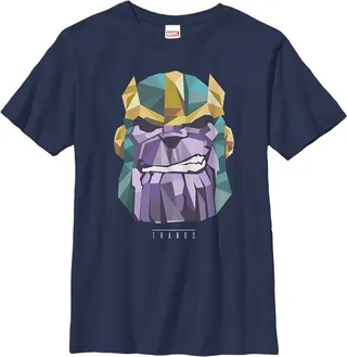 Boy's Marvel Geometric Thanos T-Shirt - Navy Blue - X Small