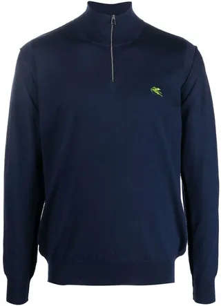 Logo-Embroidered Half-Zip Jumper
