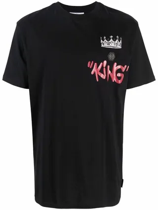 King skull-graphic logo-print T-shirt