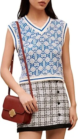 Maje Melonie V Neck Sweater Vest