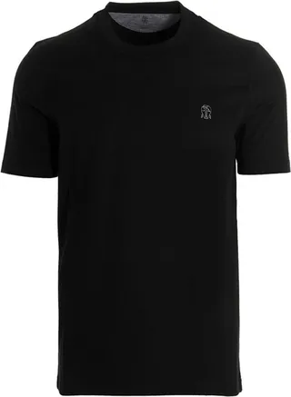Brunello Cucinelli Logo Embroidered Crewneck T-Shirt