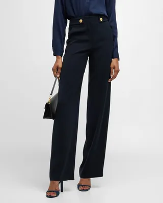 Techno Cady Wide Leg Trouser Pants