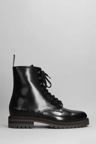 Combat Boot Combat Boots In Black Leather