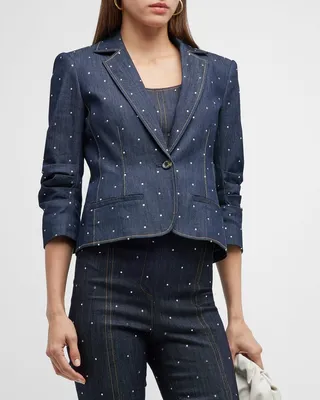 Khloe Le Petit Ditsy Denim Blazer