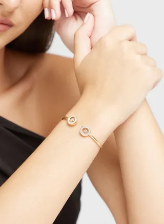 Pave Circle Flexi Bangle Bracelet