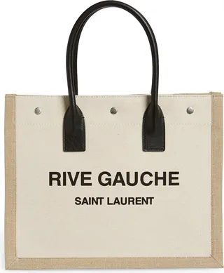 Small Rive Gauche Logo Canvas Tote