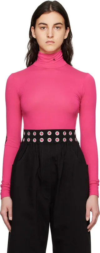 Raf Simons Pink Hand Sign Turtleneck