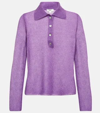 Mohair blend polo top