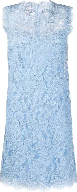Lace-Embroidered Sleeveless Midi Dress