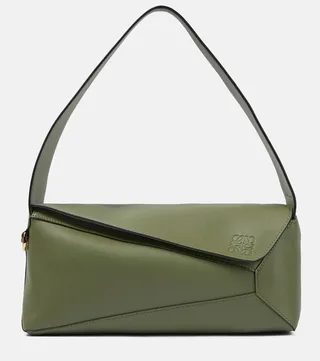 Puzzle slouchy leather shoulder bag