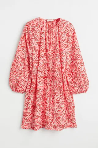 Balloon-sleeved Dress