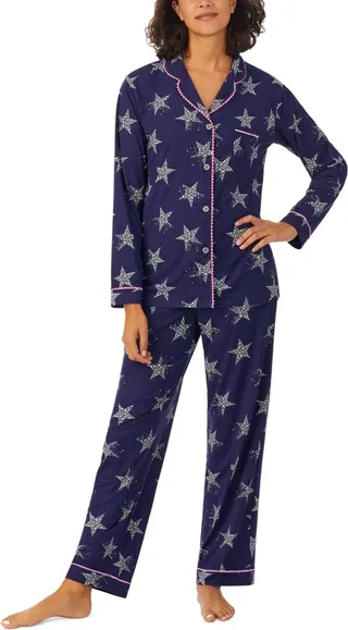 Cuddl Duds Women's Ultra-Soft Printed Notch-Collar Pajama Set