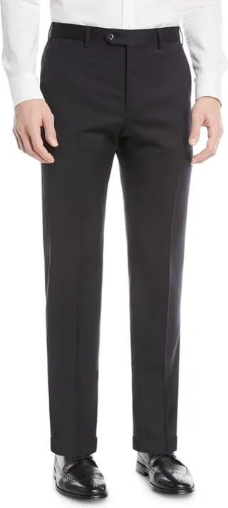 Basic Flat-Front Wool Trousers