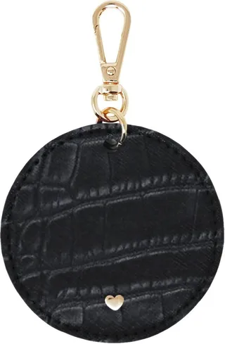 Johnny Loves Rosie - Black Luxe Croc Arlo Circle Keyring