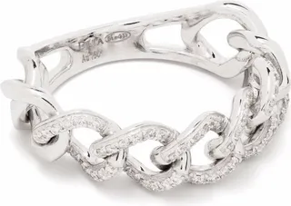18kt White Gold Diamond Link Ring