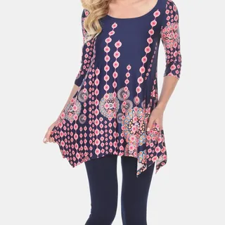White Mark Rella Tunic Top - Blue