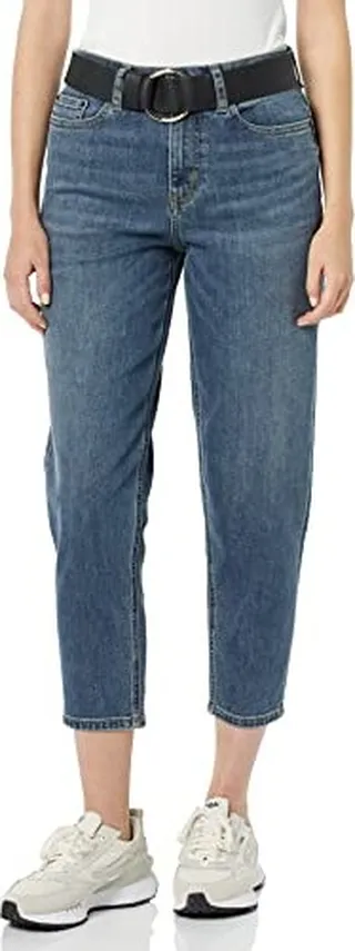 Amazon Essentials Women's High-Rise Relaxed Leg Tapered Ankle Jean