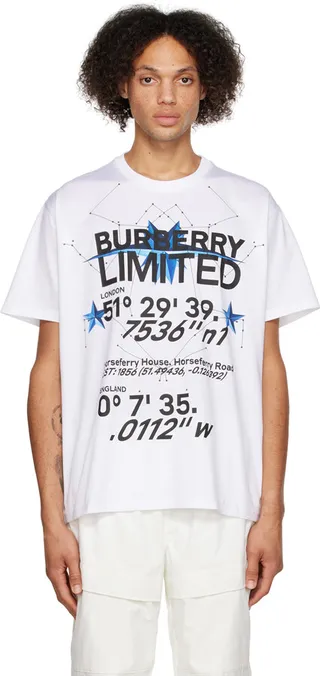 Burberry White Constellations T-Shirt
