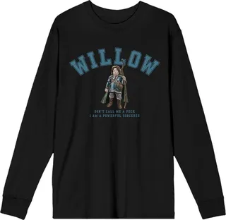 Willow Varsity Peck Sorcerer Crew Neck Long Sleeve Black Men’s Tee-Large
