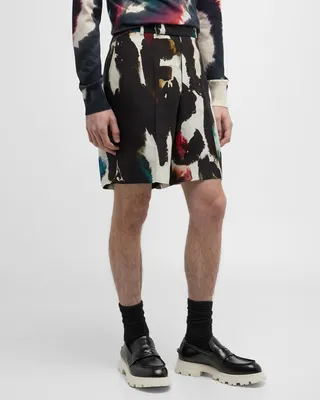 Men's Relaxed-Fit Watercolor Shorts