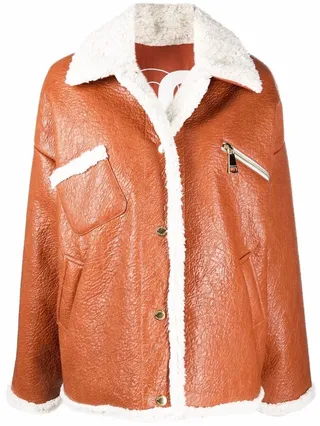 Shearling-Trimmed Panelled Pilot Jacket