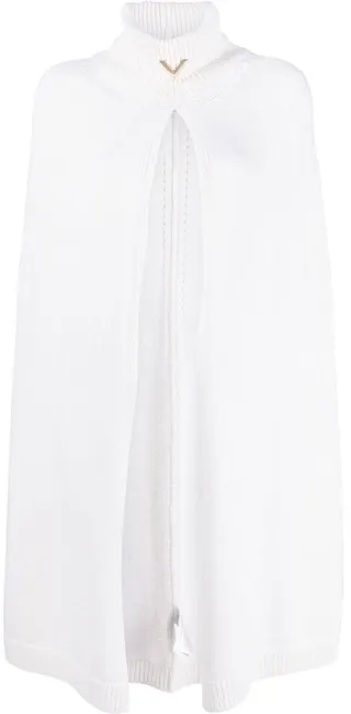 Logo-Plaque Cape-Style Knitted Top