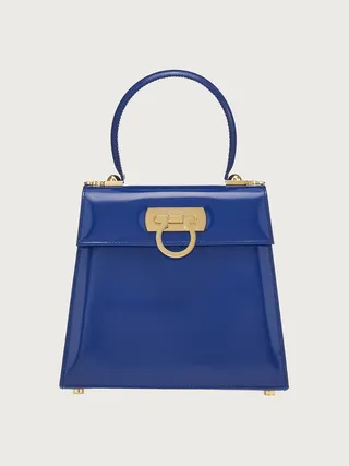 Ferragamo Women Iconic Top Handle (M) Blue